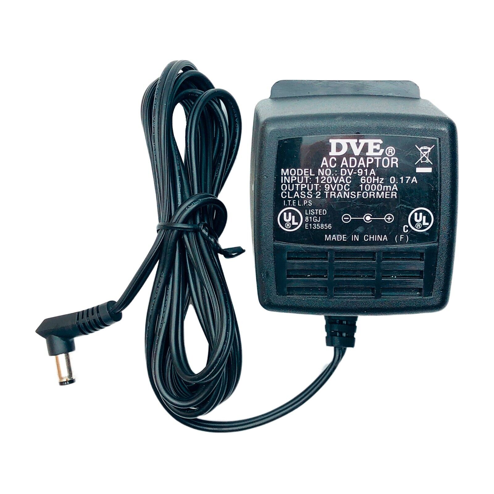 New & Reliable Quality DVE DV-91A 9V 1000mA (1A) AC DC Power Supply Adapter Description