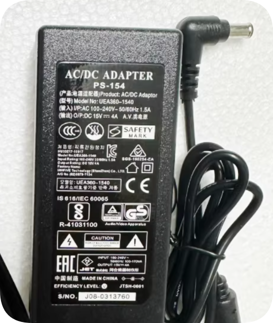 KAWAI Piano 15V 4A Replacement Power Supply UEA360-1540